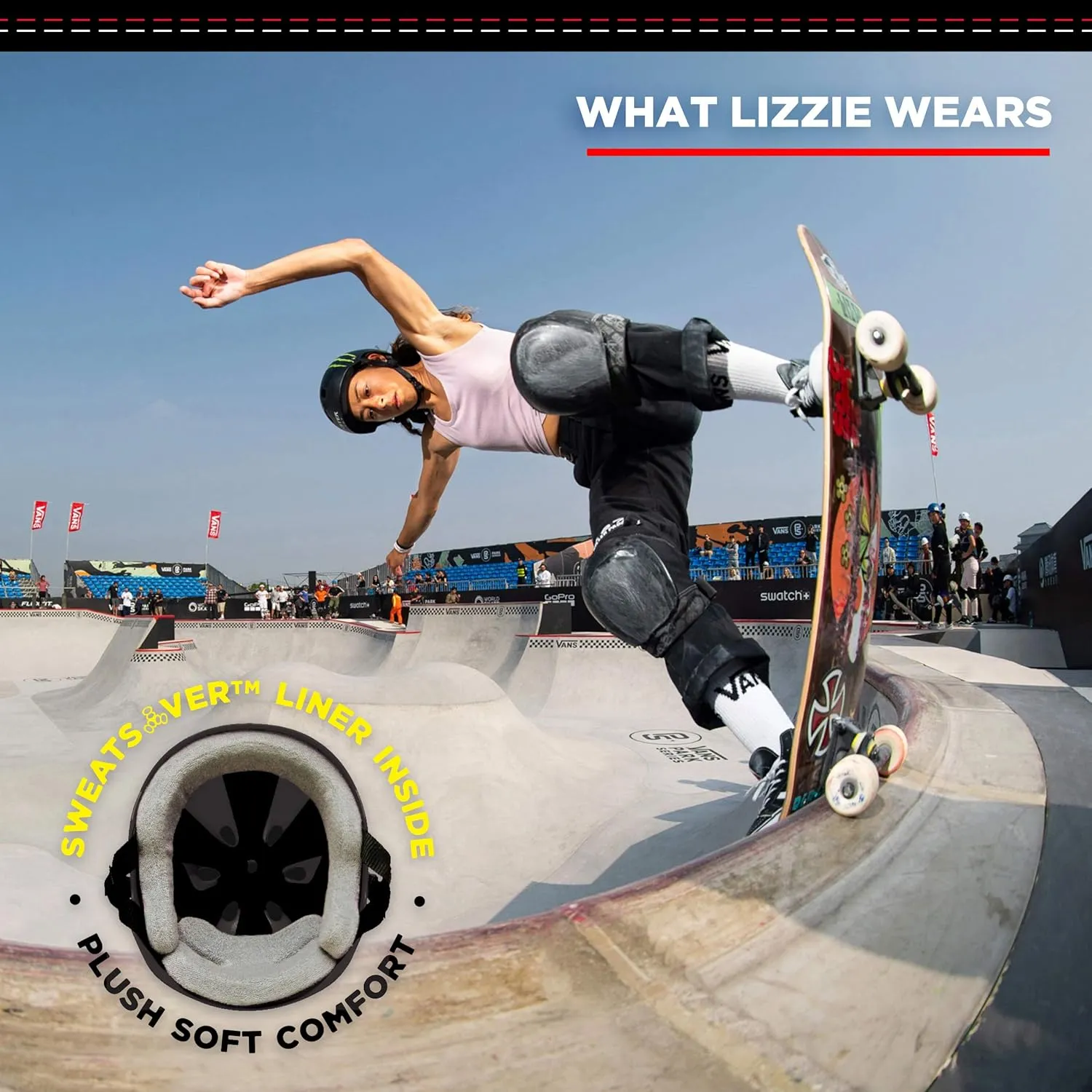 187 Killer Pads Pro Skate Helmet with Sweatsaver Liner for Skate and Skateboarding
