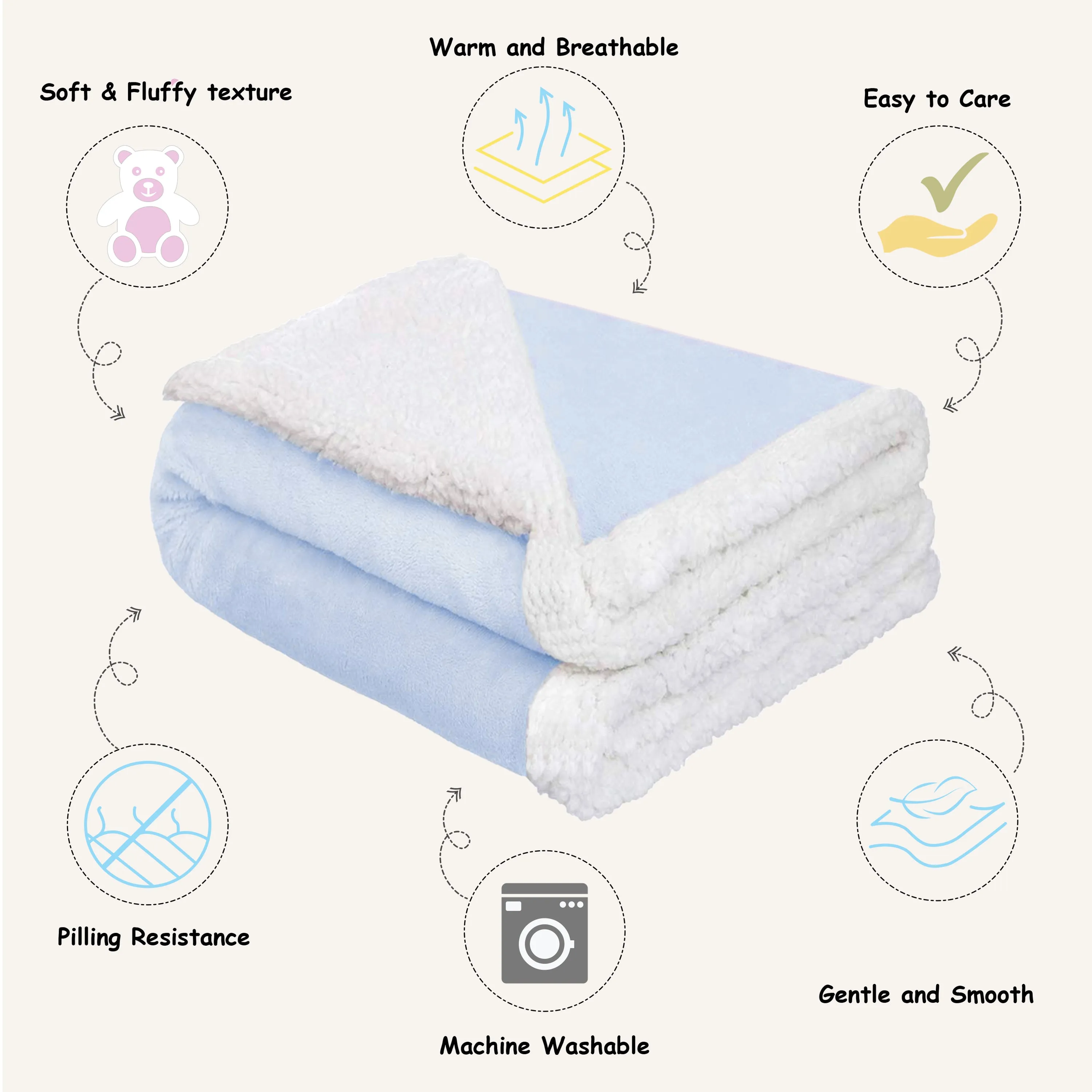 Abracadabra Chamois Blanket - Blue