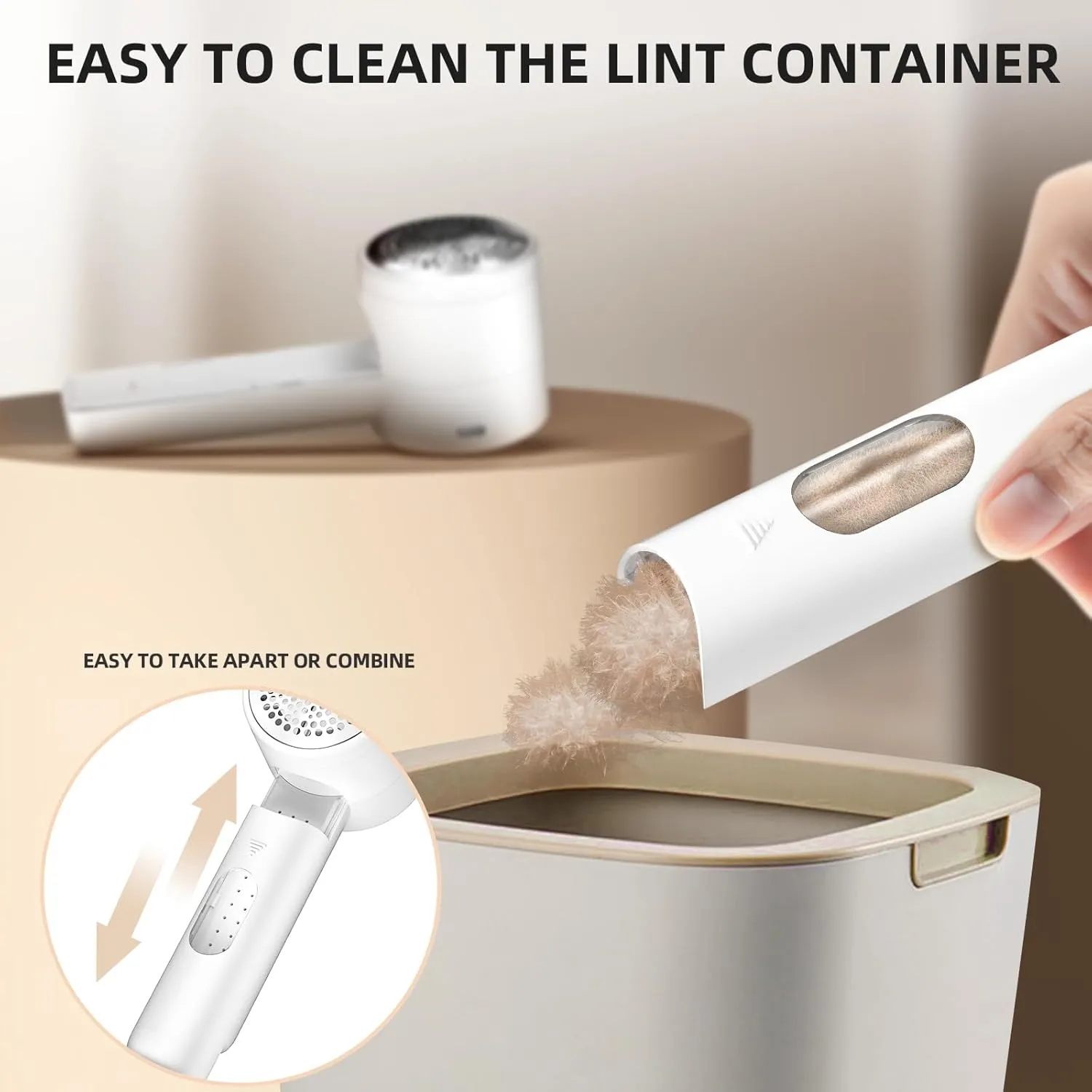 Fabric Shaver, Lint Remover Rechargeable, Electric Portable Sweater Defuzzer with 3 Speeds, 6 Leaf Blades, Digital LED Display to Remove Pilling for Clothes, Furniture, Sweater, Couch, Blanket