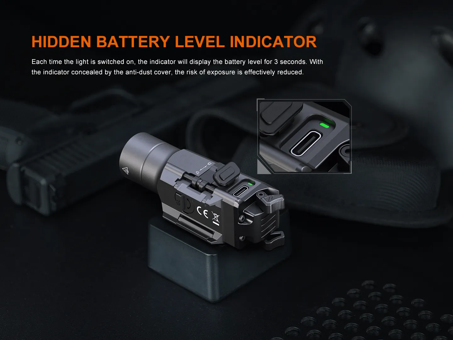 Fenix GL19R V2.0 1200 Lumen Long Range Rechargeable Rail Mount Flashlight