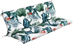 Homaisson Swing Replacement Cushion, Outside Bench Cushion with Backrest, 2-3 Seater Cushion with 8 Ties for Outdoor Furniture, 59 x 39 x 4 Inches Porch Swing Cushion Garden Bench