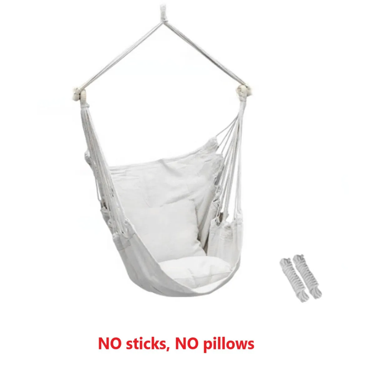 Portable Hammock Chair Hanging Rope Chair Swing/Stick/Pillows for Garden Indoor Outdoor Hammock Swings Travel Camping Lazy Chair