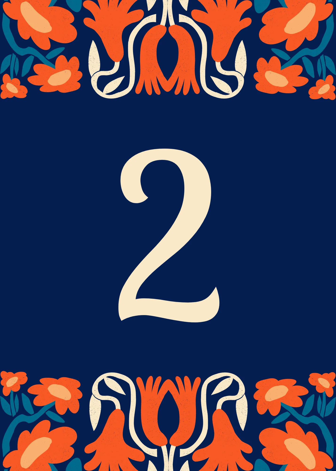Retro Navy Table Numbers