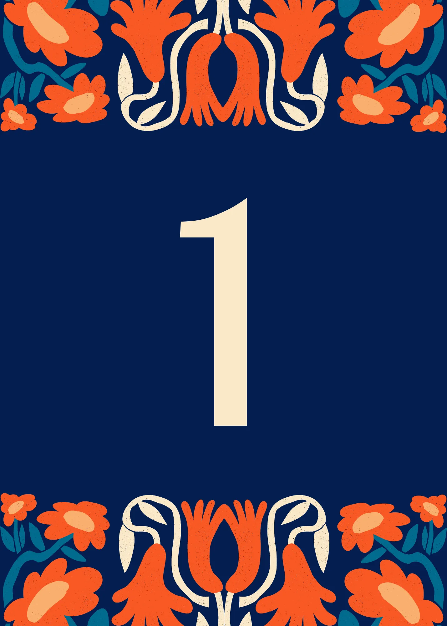 Retro Navy Table Numbers