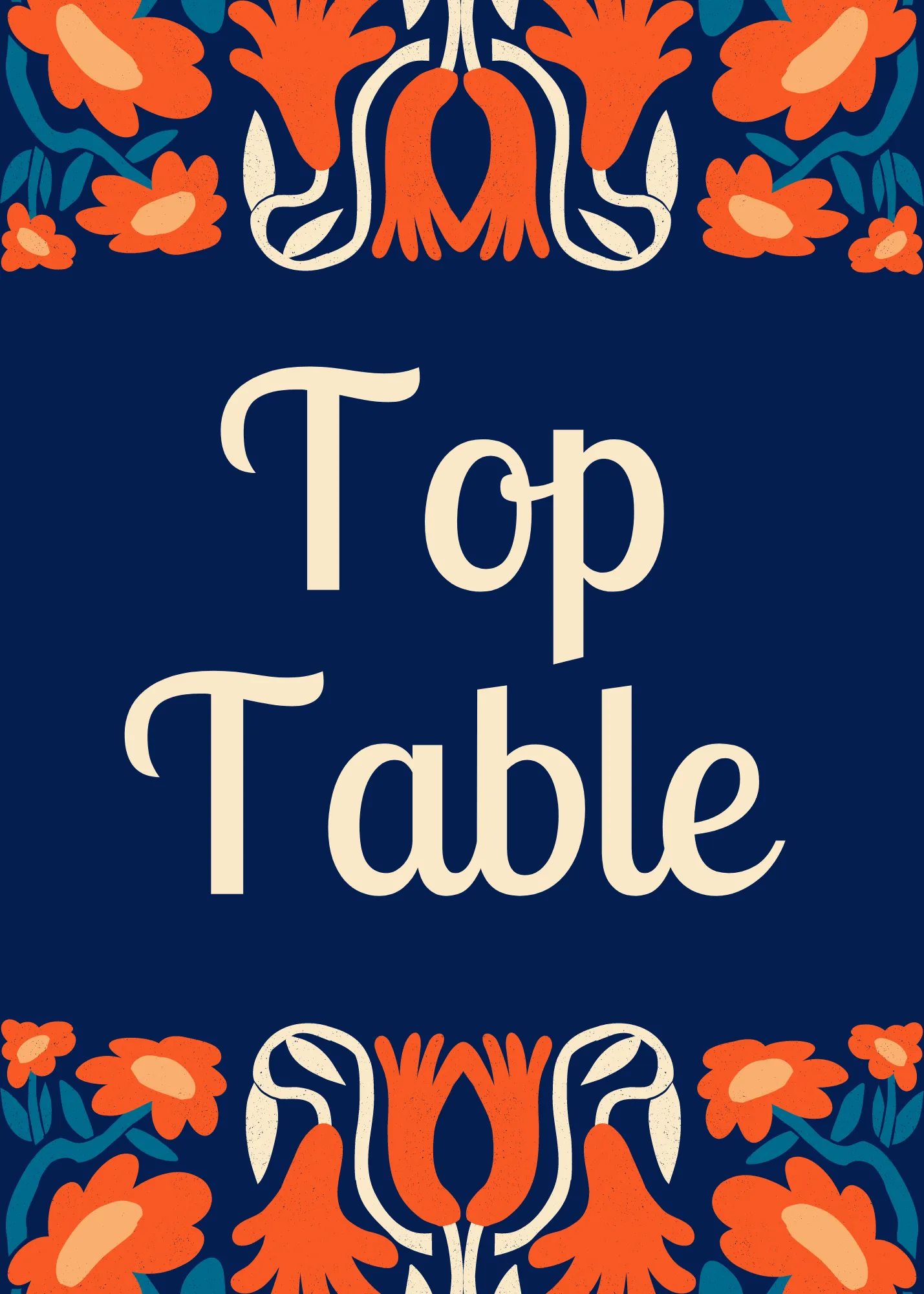 Retro Navy Table Numbers