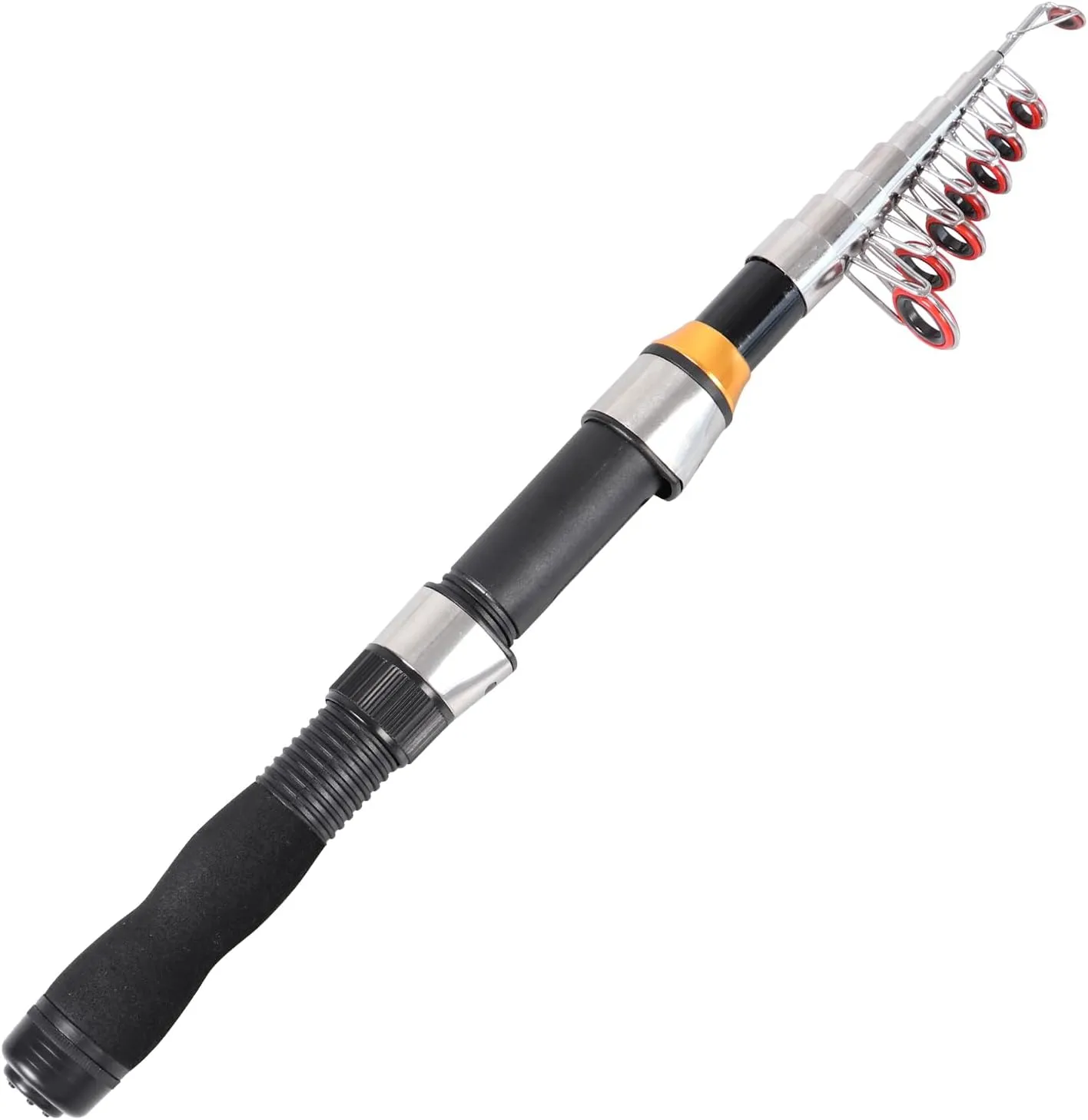 Telescopic Collapsible Extendable Fishing Rod for Saltwater and Freshwater, Lightweight and Compact Design