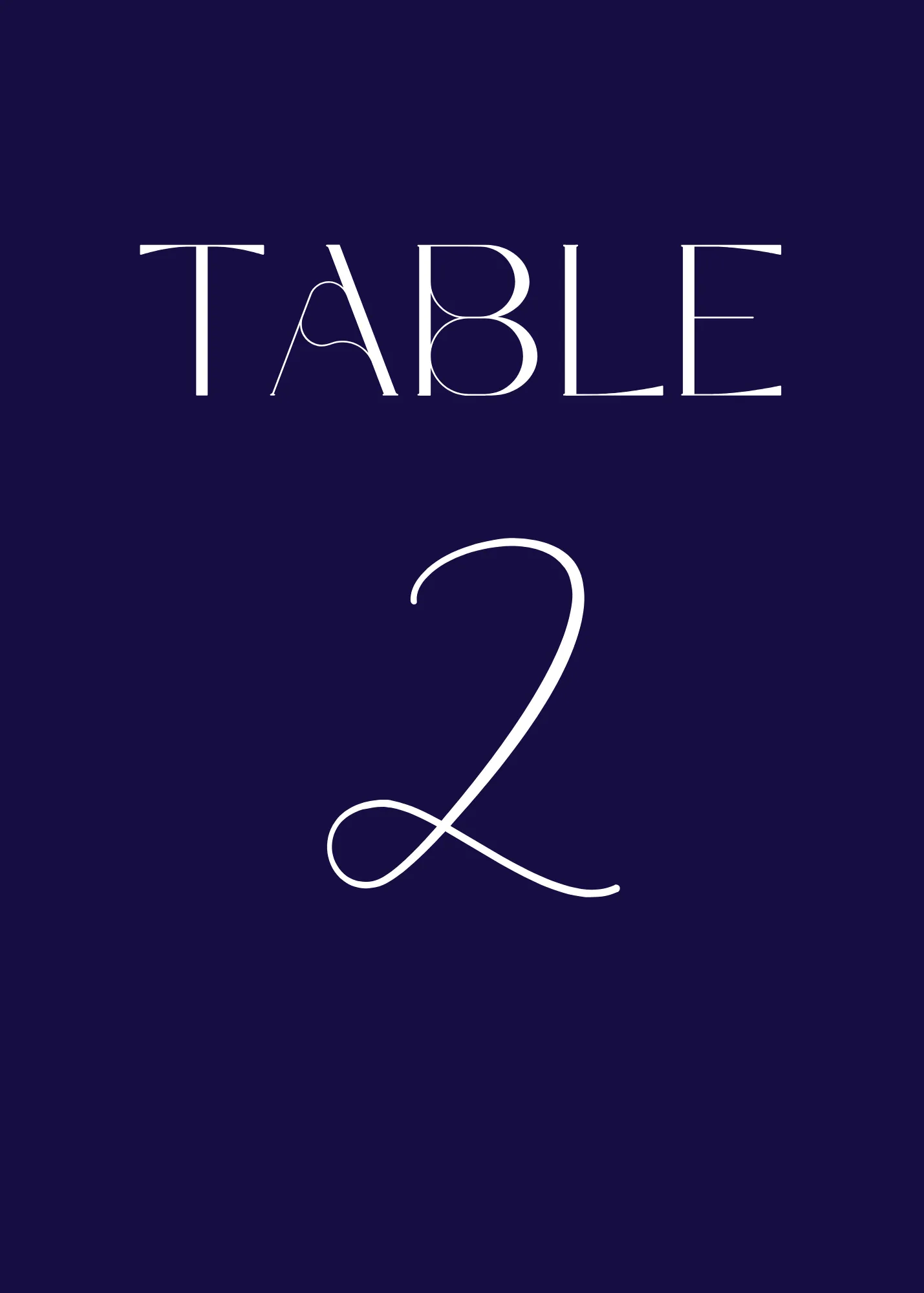 Winter Navy Table Numbers